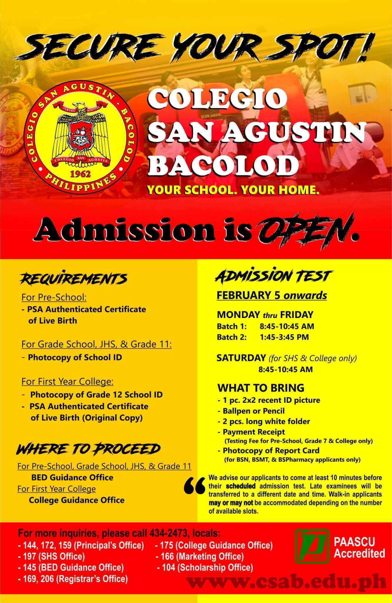 Colegio San Agustin-Bacolod – Virtus et Scientia
